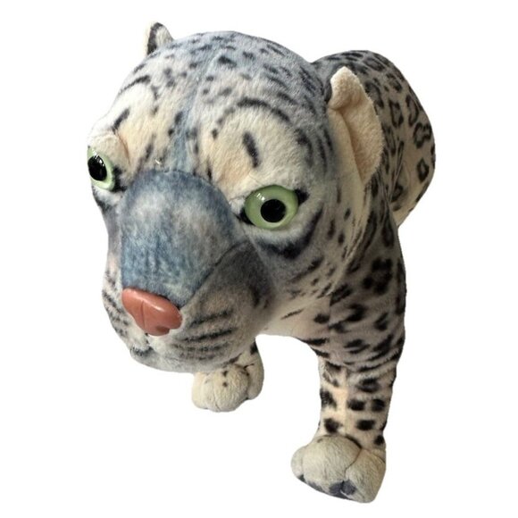 Wild Republic Cuddlekins Jumbo Snow Leopard Plush Stuffed Animal Vintage - Picture 2 of 11